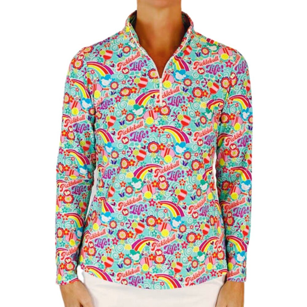 Katherine Way Pickleball Is Life Retro 1/4 Zip NWT Made in the USA